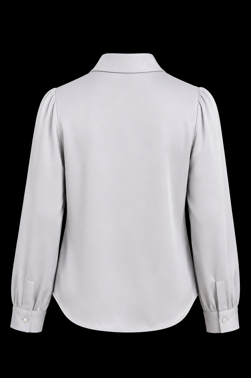 Light gray blouse with puffed sleeves on a white background