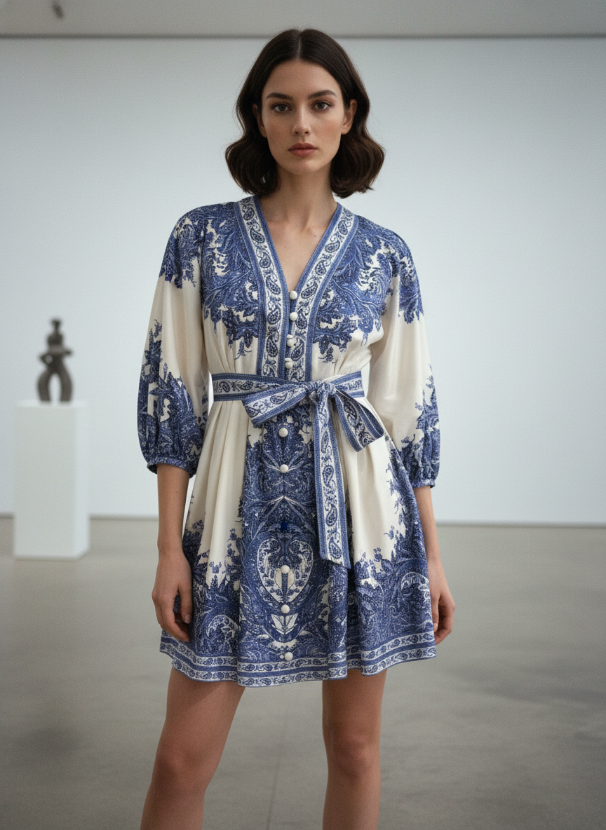 Azure Tapestry Dress
