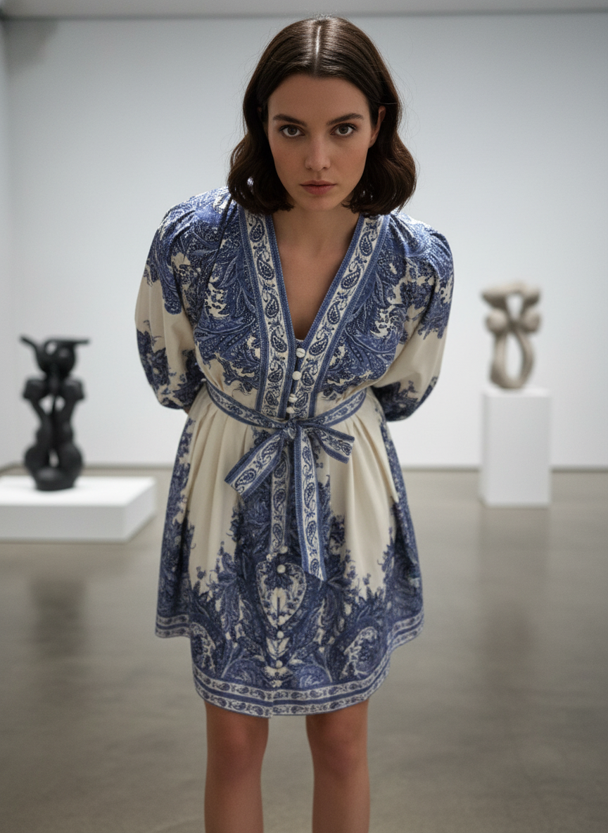 Azure Tapestry Dress
