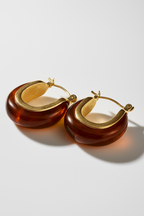 Amber Gold Resin Hoops