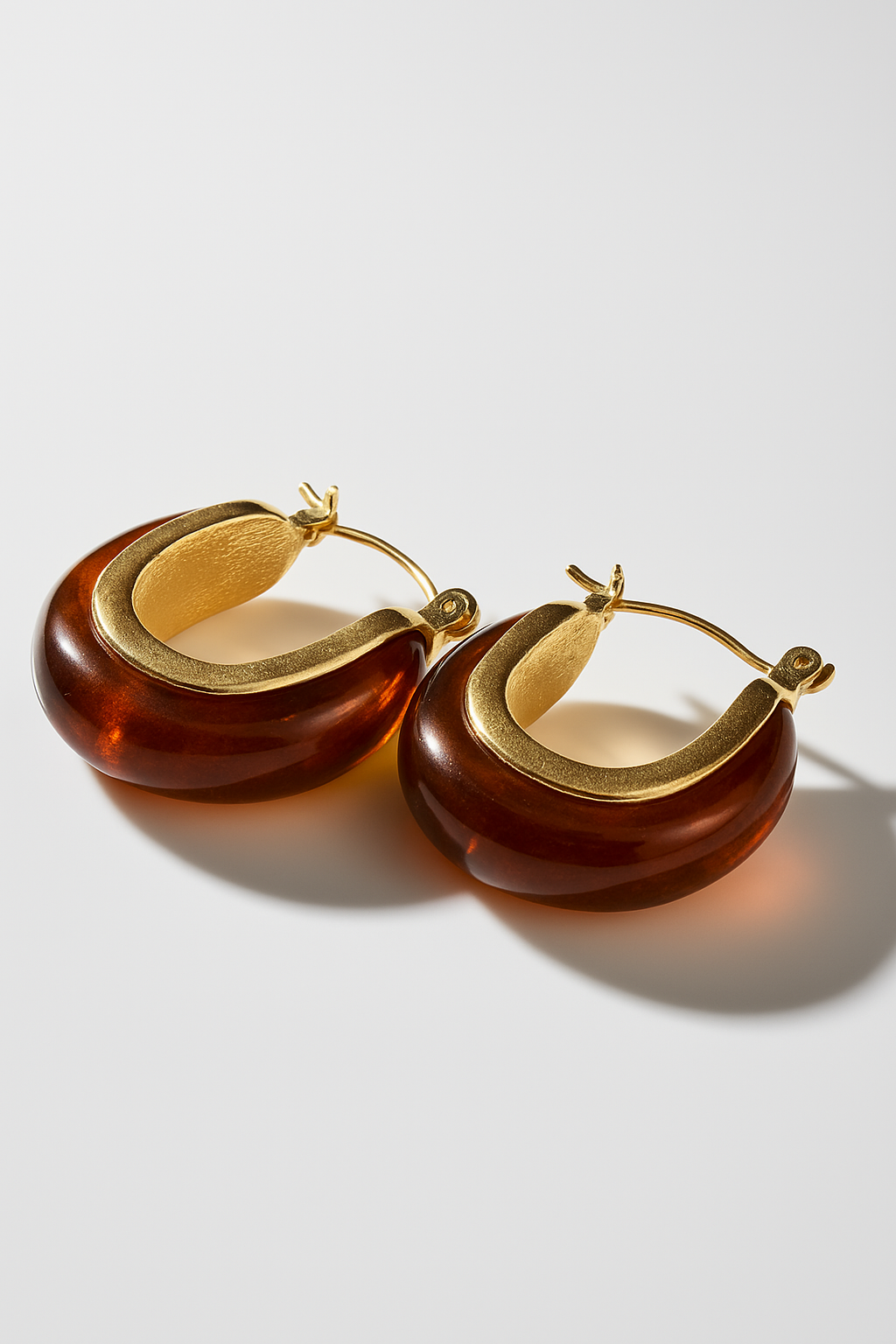 Amber Gold Resin Hoops