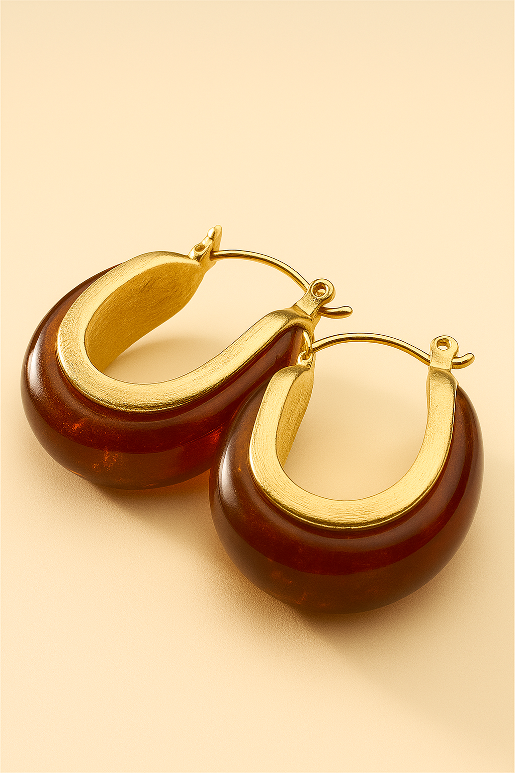 Amber Gold Resin Hoops