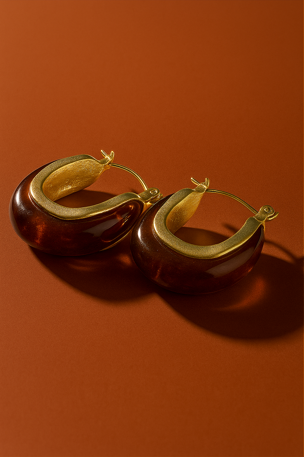 Amber Gold Resin Hoops