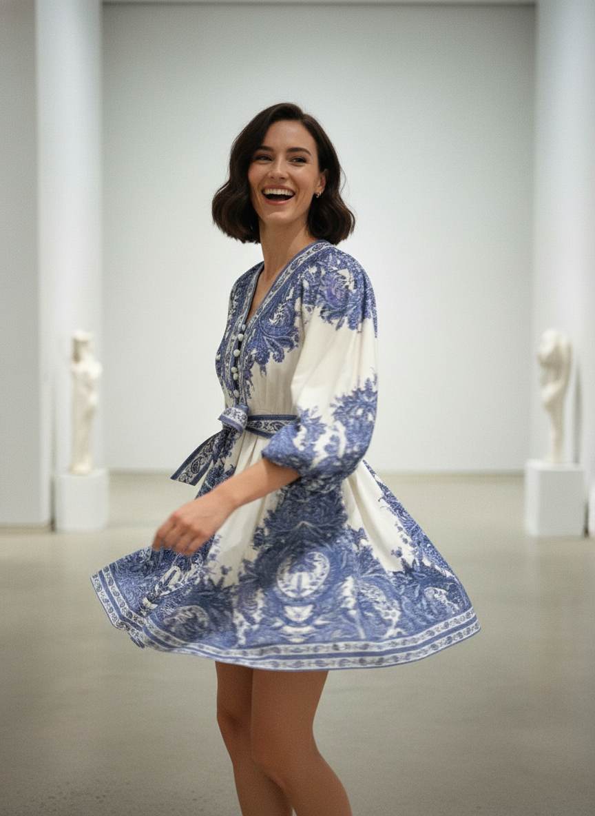 Azure Tapestry Dress