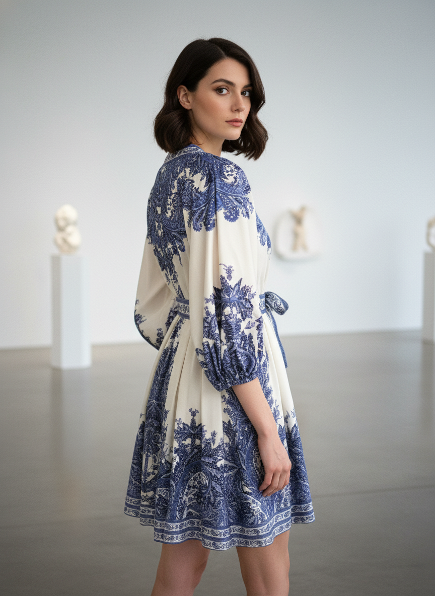 Azure Tapestry Dress