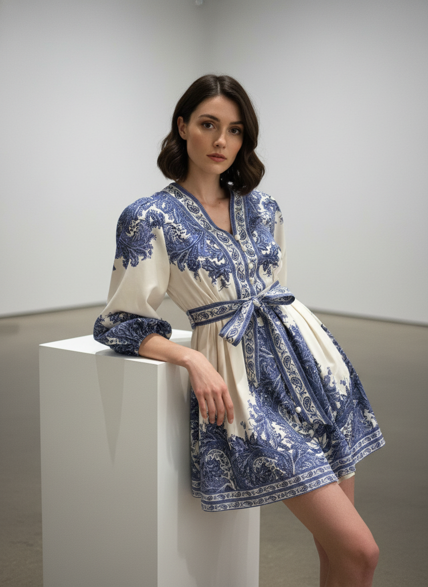 Azure Tapestry Dress