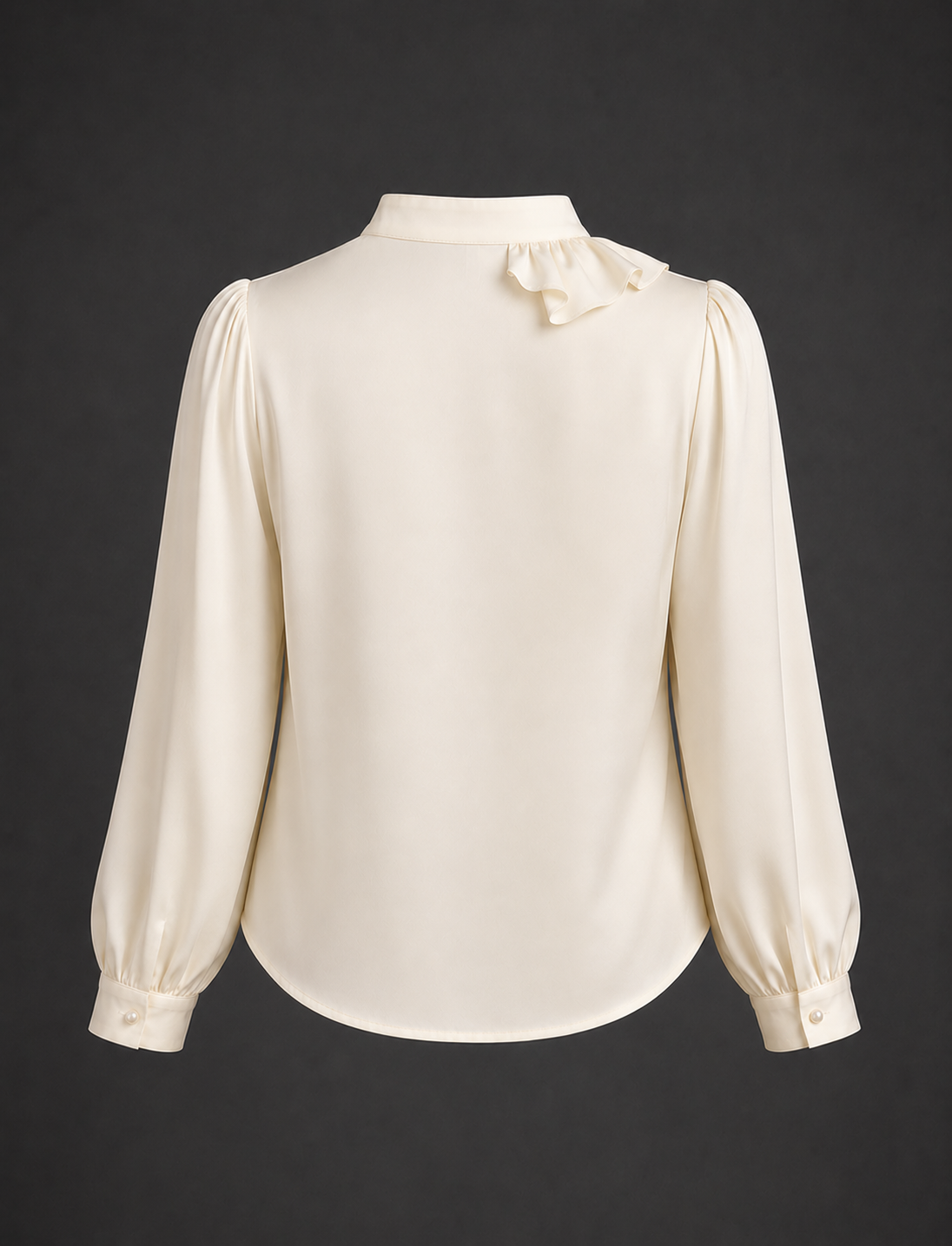 White blouse with long sleeves on a dark background