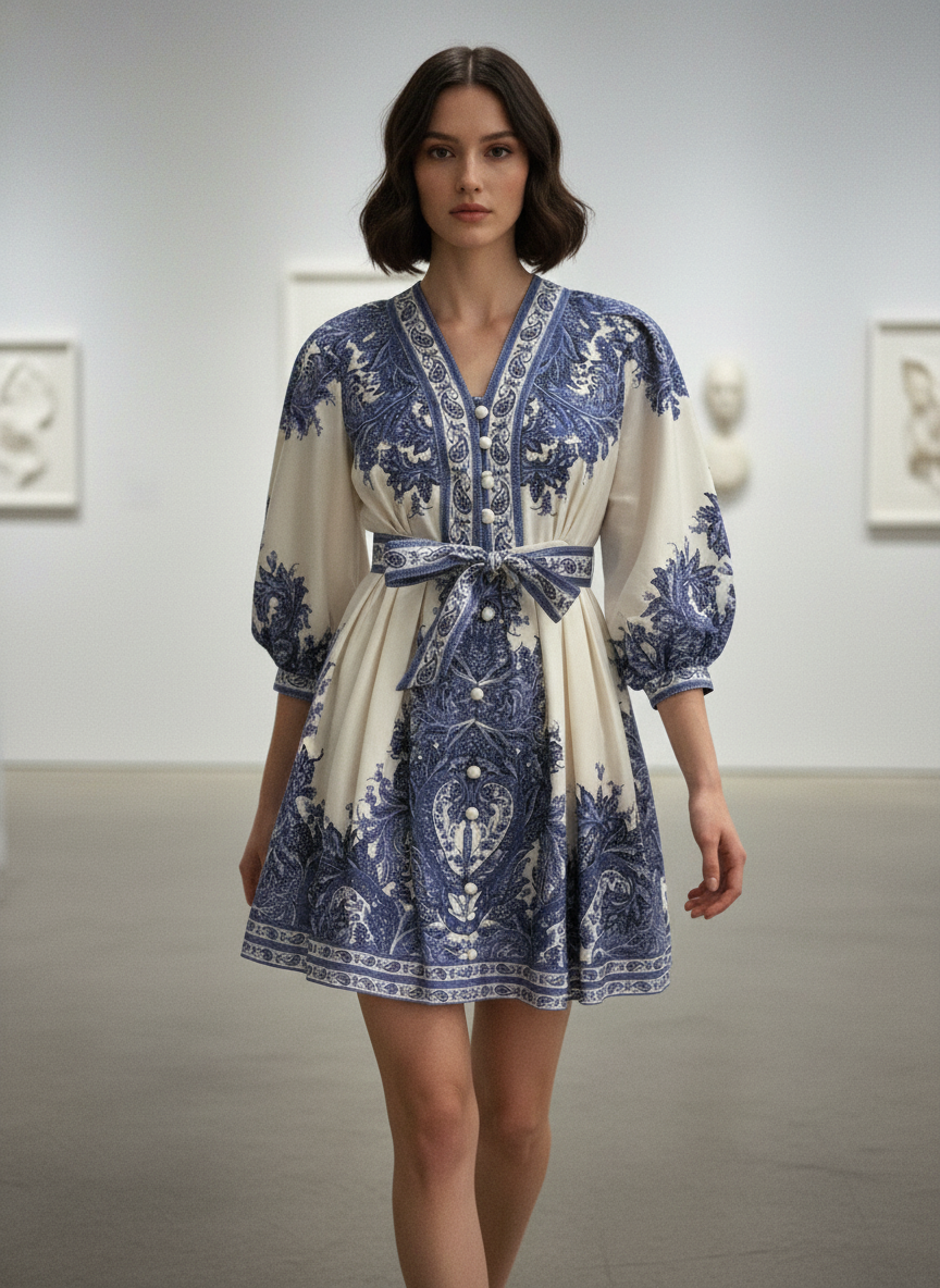 Azure Tapestry Dress