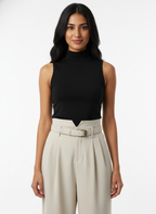 V-Waist Belted Pants