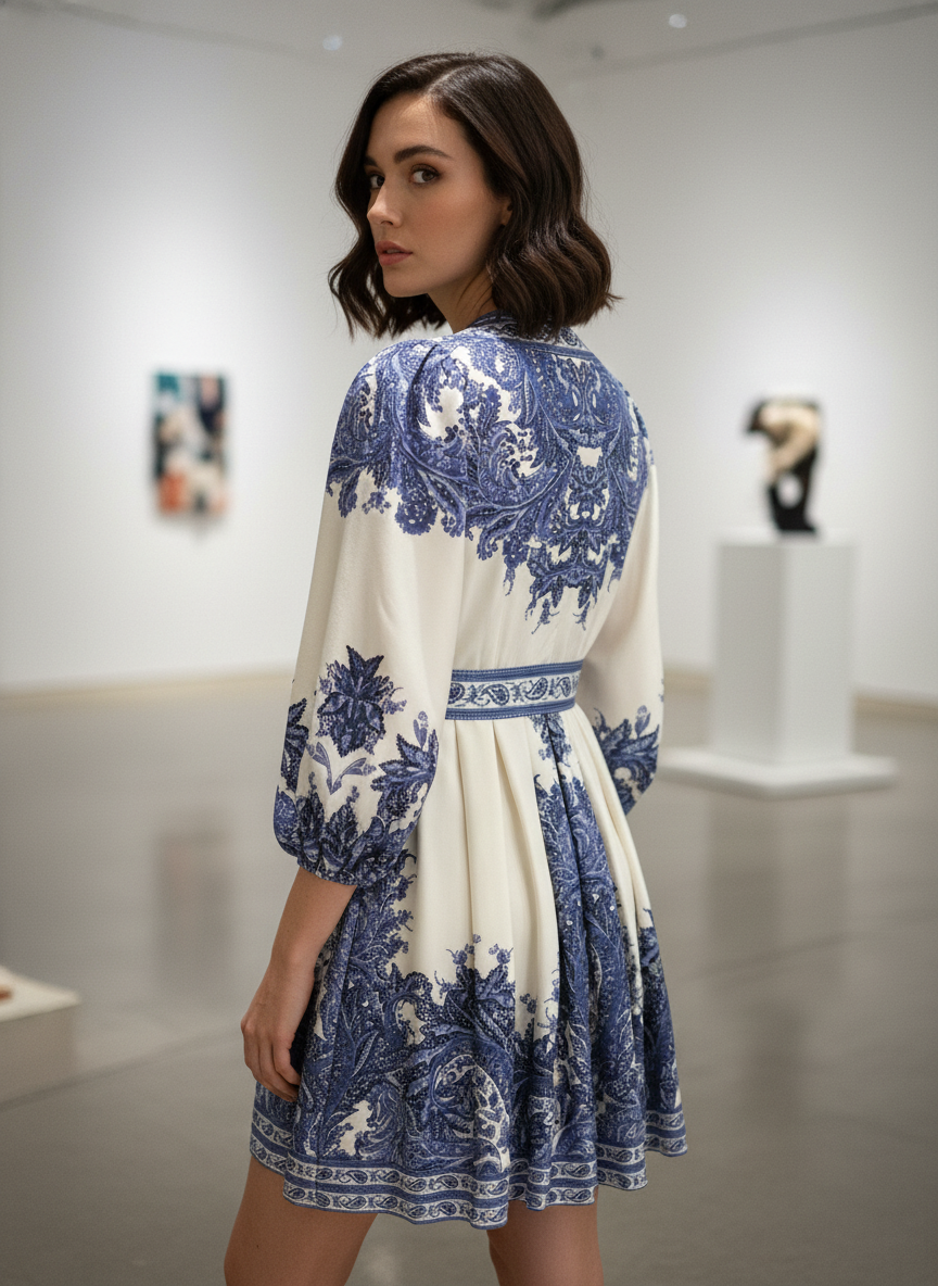 Azure Tapestry Dress