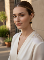 Black Shell Heart Star Hoop Earrings