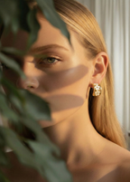 Gold Floral Mini Hoop Earrings