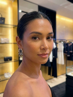 Gold Pearl Handle Mini Bag Drop Earrings