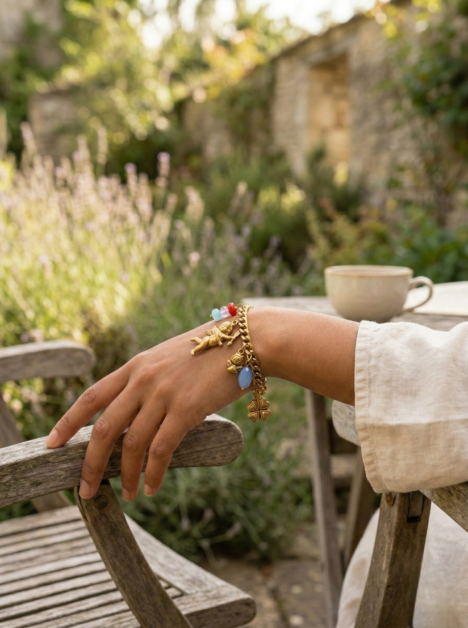 Celestial Cherub Gold Charm Bracelet