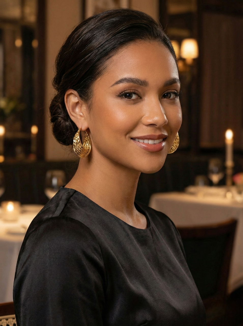 Textured Gold Statement Hoop Earrings