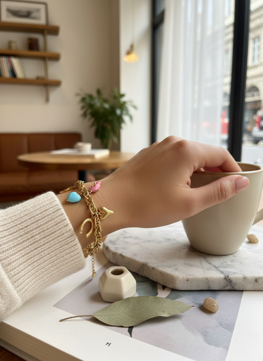 Lucky Charm Gold Chain Bracelet