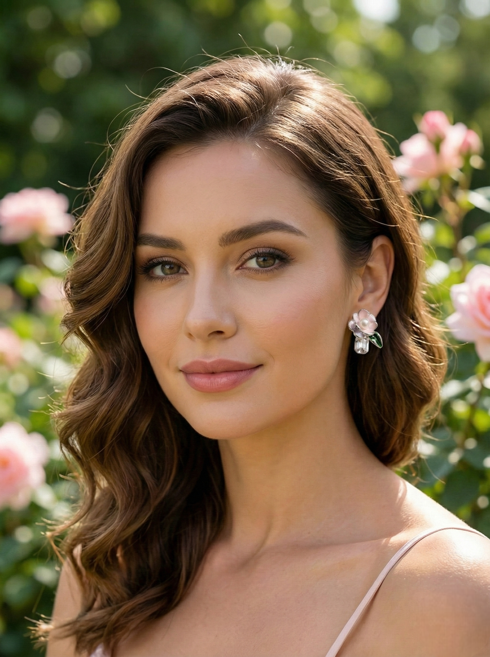 Blossom Pearl Crystal Stud Earrings