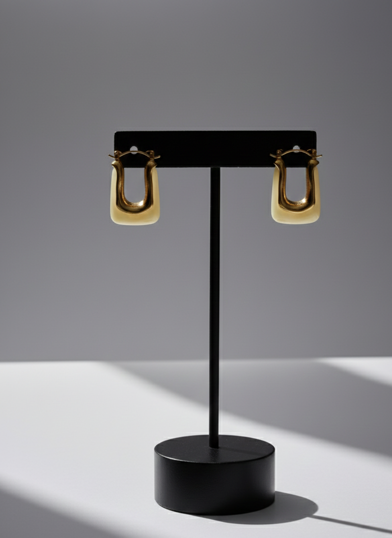 Sculpted Molten Gold Hoops