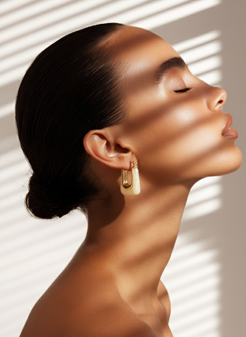 Sculpted Molten Gold Hoops