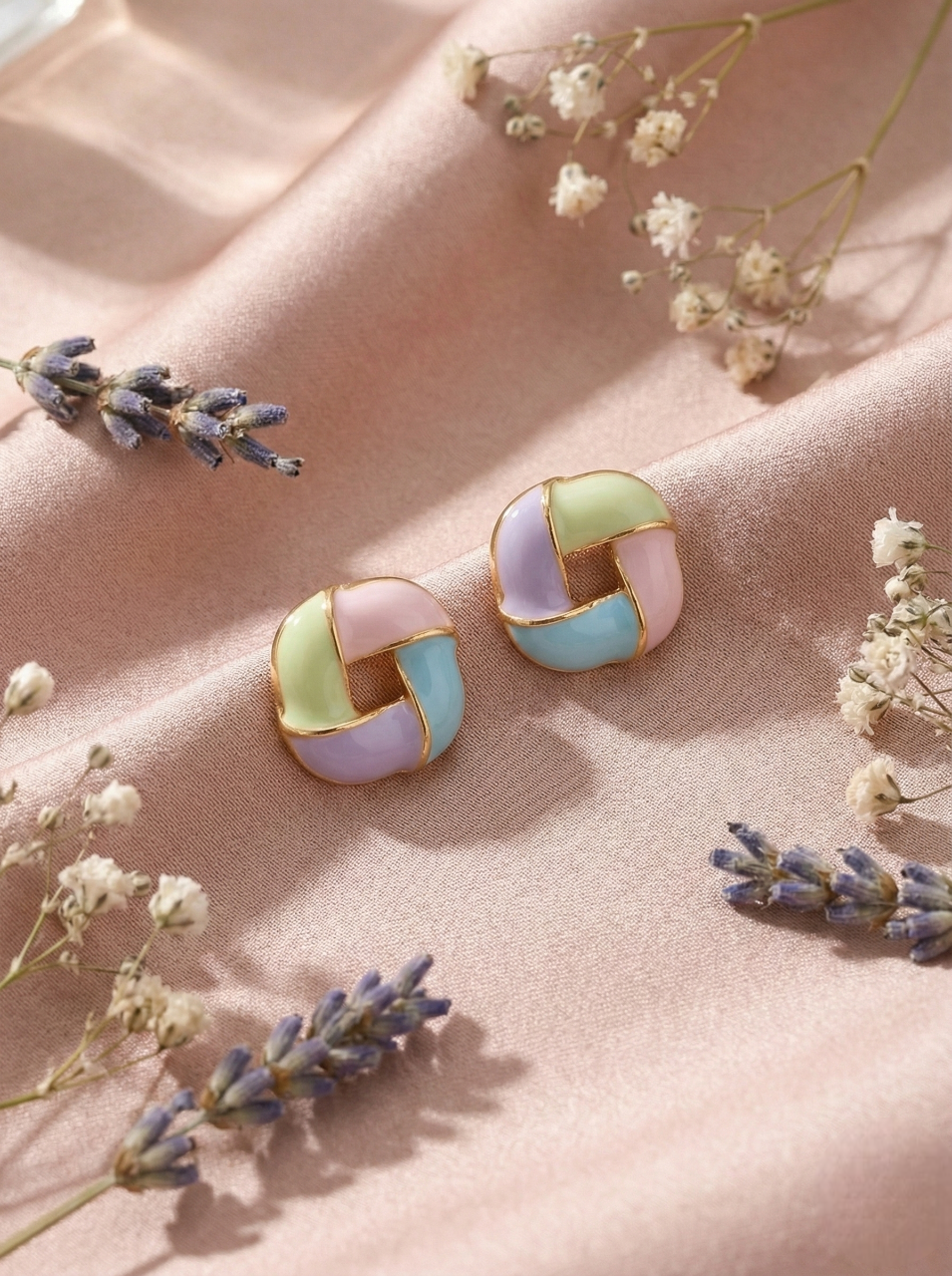 Pastel Swirl Stud Earrings