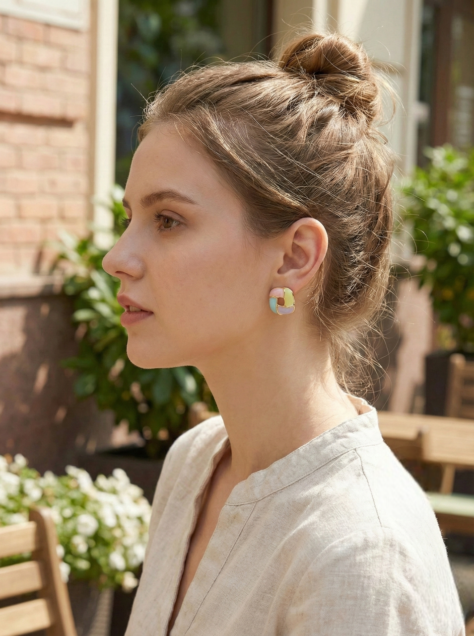 Pastel Swirl Stud Earrings