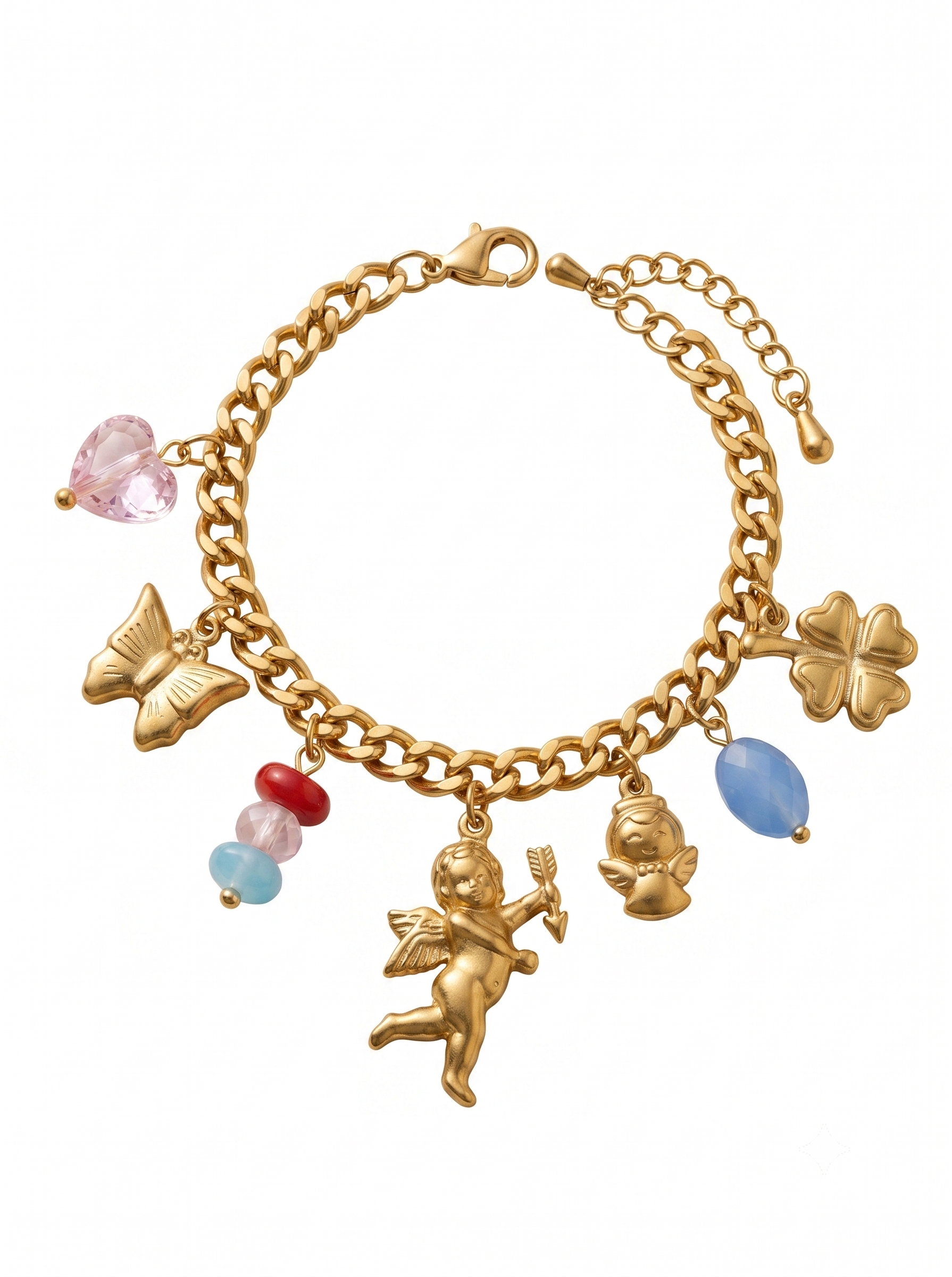 Celestial Cherub Gold Charm Bracelet