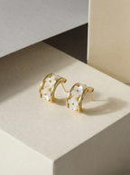 Gold Floral Mini Hoop Earrings