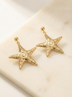 Gold Starfish Drop Earrings