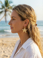 Gold Starfish Drop Earrings