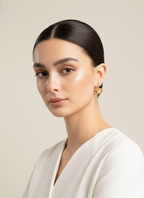 Golden Shell Pearl Drop Earrings