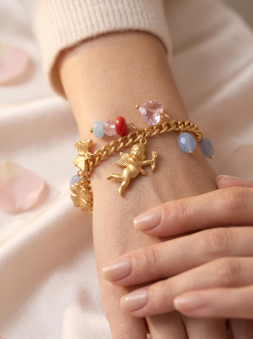 Celestial Cherub Gold Charm Bracelet