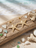 Gold Starfish Drop Earrings