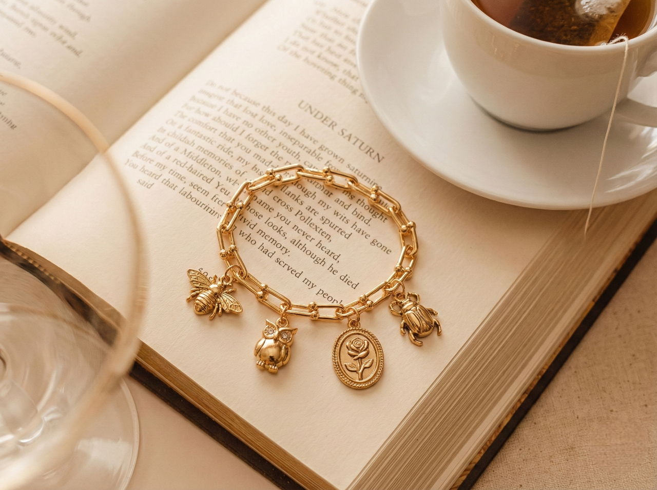 Red & Gold Charm Bracelet