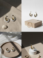 Sculpted Pearl Top Duo Earrings