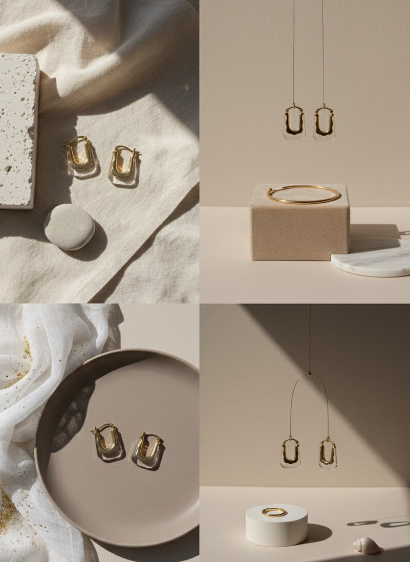 Clear Sculpted Hoop Earrings