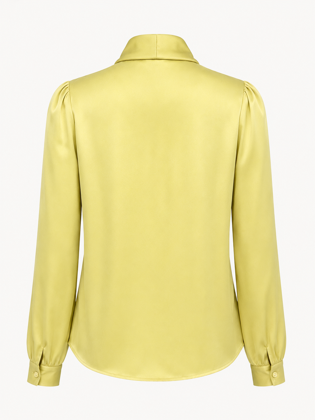 Yellow blouse with long sleeves on a white background