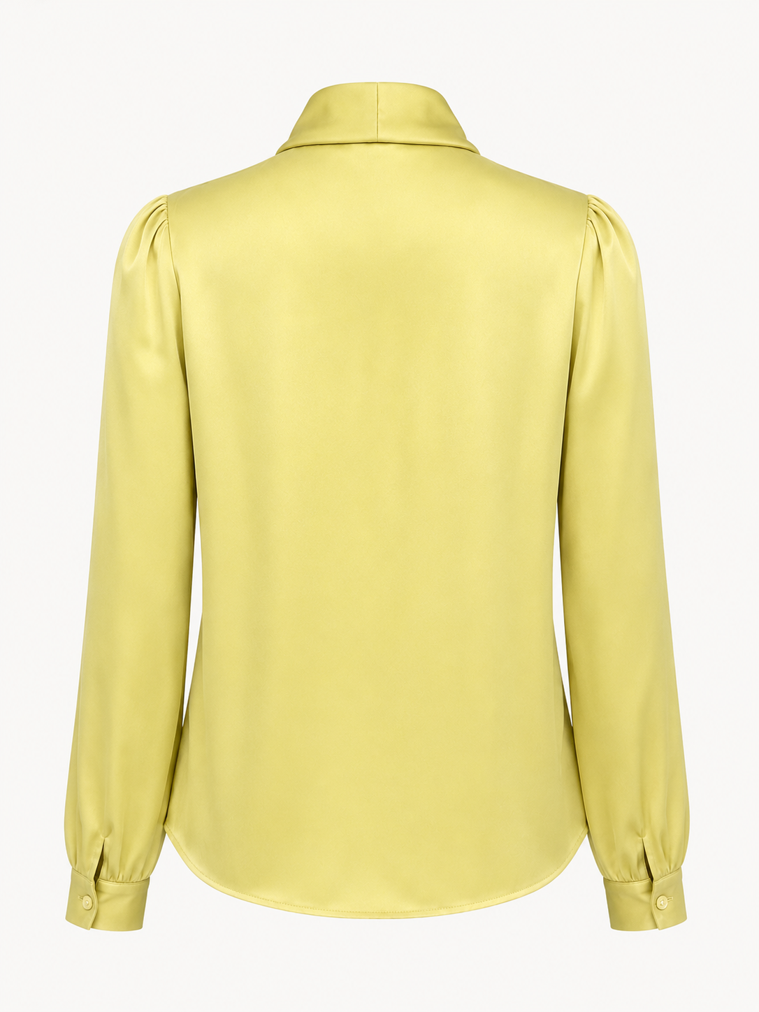 Yellow blouse with long sleeves on a white background