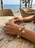 Ocean Charm Gold Chain Bracelet