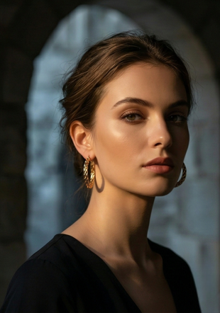 Gold Twisted Braided Hoop Earrings