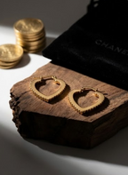 Gold Scalloped Heart Hoop Earrings