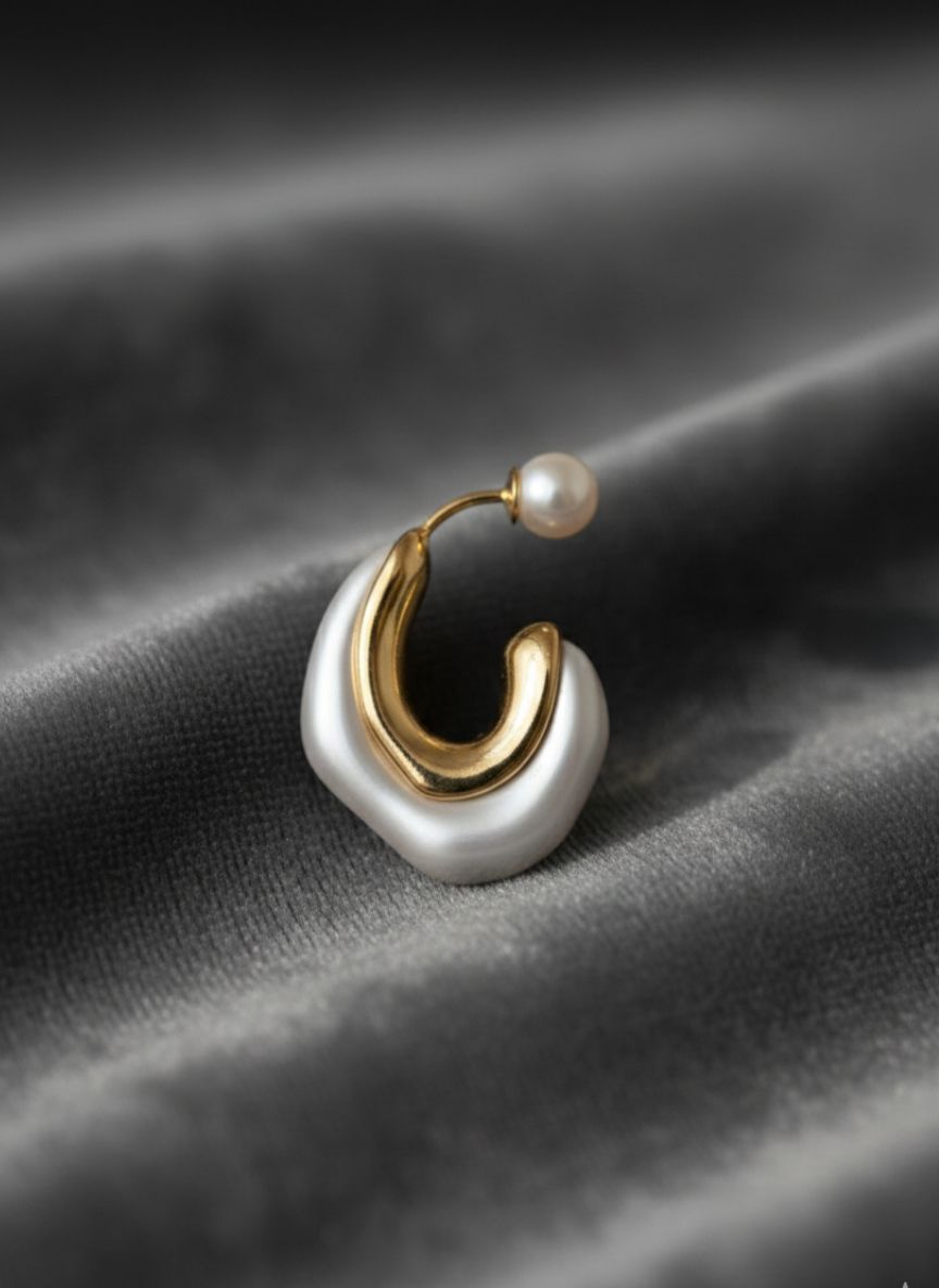 Weird Shape Cream Earrings