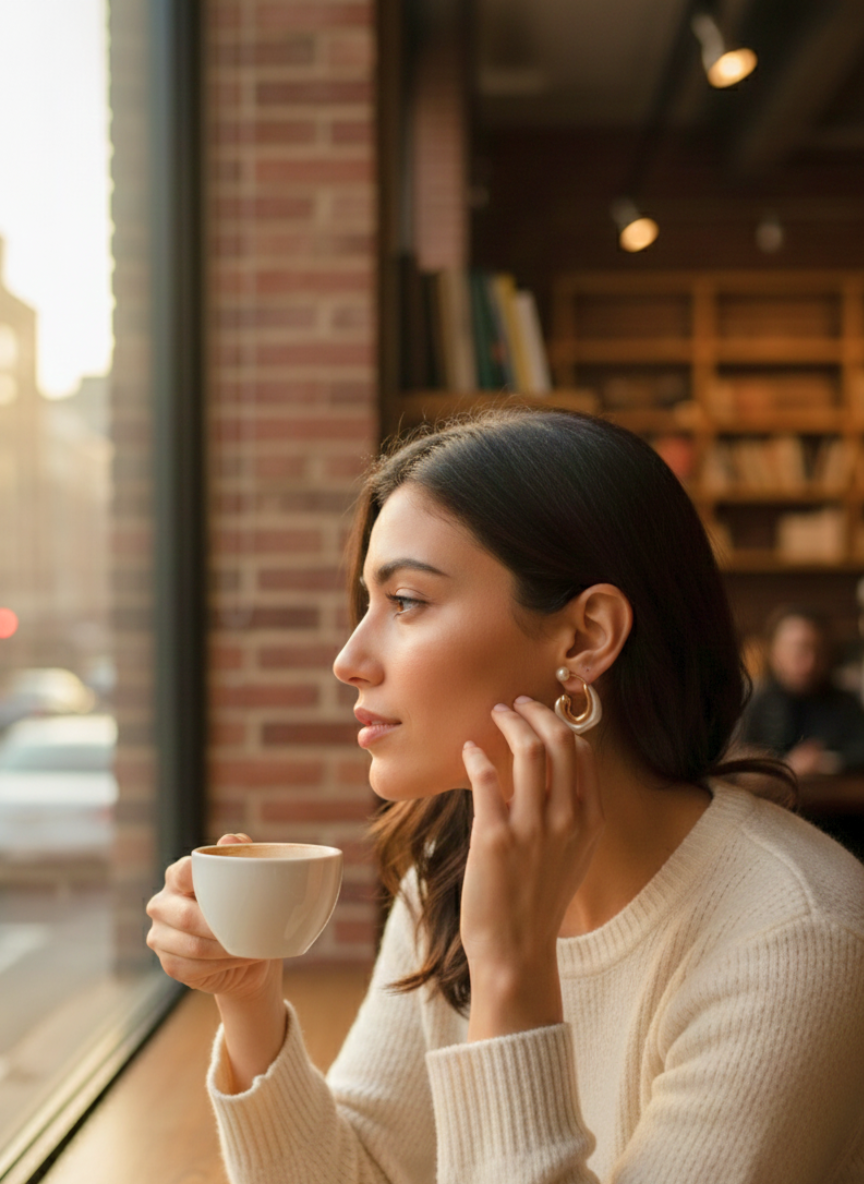 Weird Shape Cream Earrings