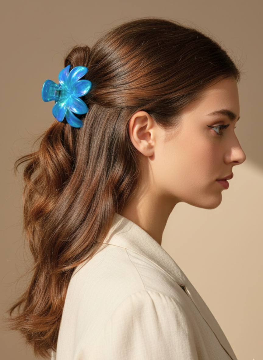Shiny Blue Hair Clip