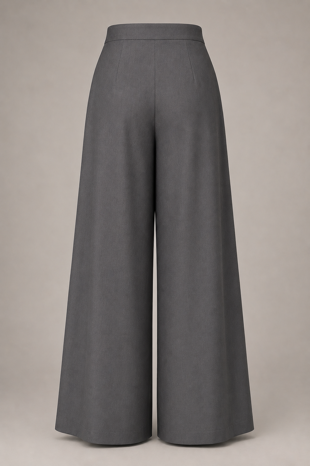 Gray wide-leg pants on a beige background