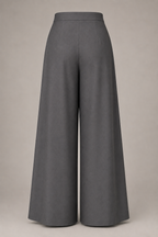 Gray wide-leg pants on a beige background