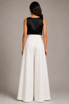 Ivory Grace Bow Palazzo Pants