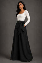 Midnight Grace Bow Palazzo Pants