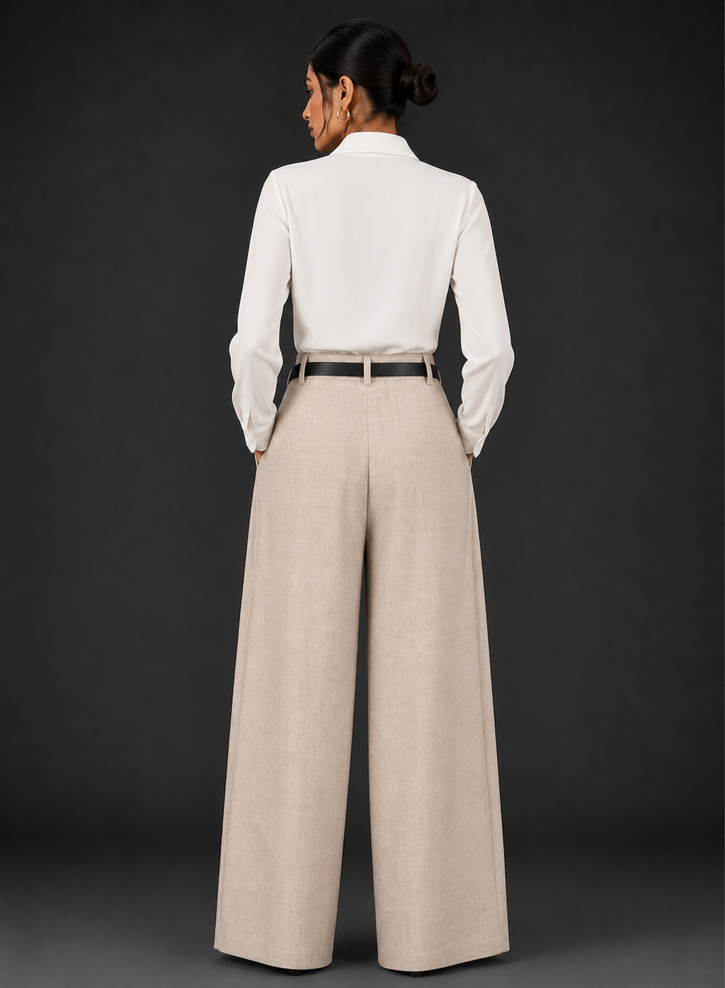 Sandstone Tailored Palazzo Pants