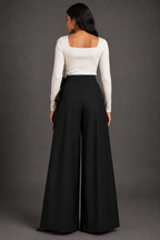 Midnight Grace Bow Palazzo Pants