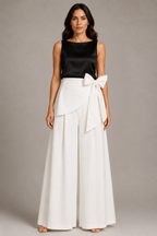 Ivory Grace Bow Palazzo Pants